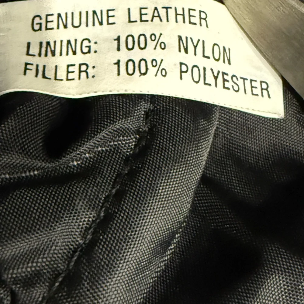 Oscar Piel Black Genuine Leather Bomber Jacket Mens L Lined‎ Collar Zip